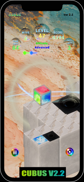 Cubus level with a bright planetary background